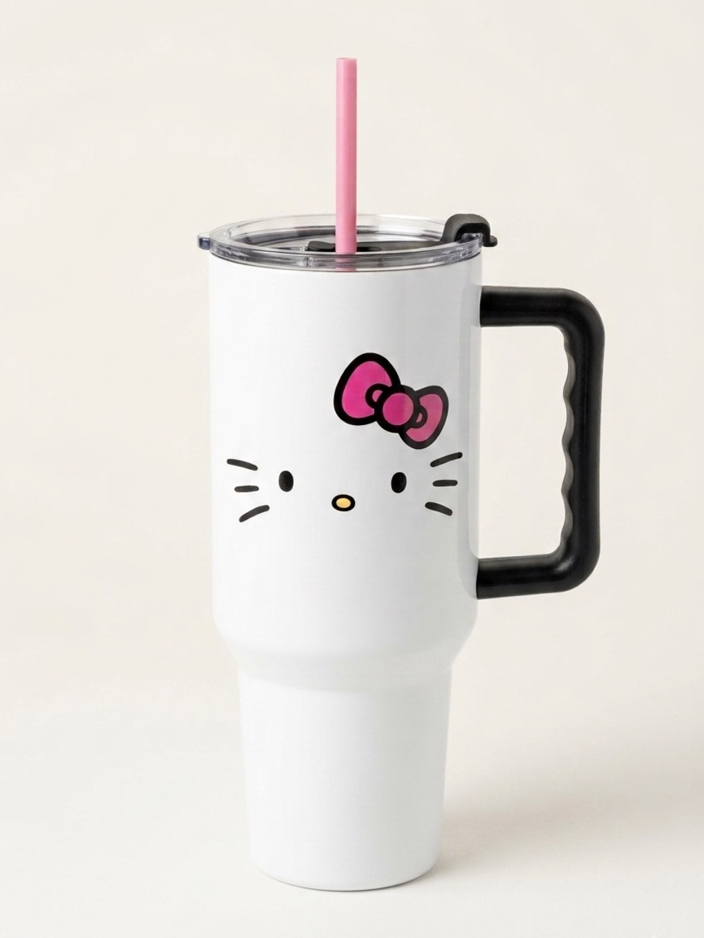 Sanrio Hello Kitty 40oz Stainless Steel Travel Tumbler Mug White Pink